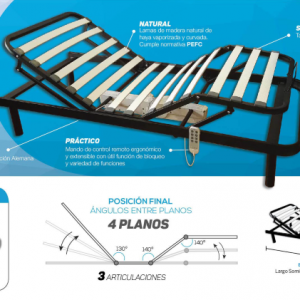 Somier electrico articulado de 4 planos